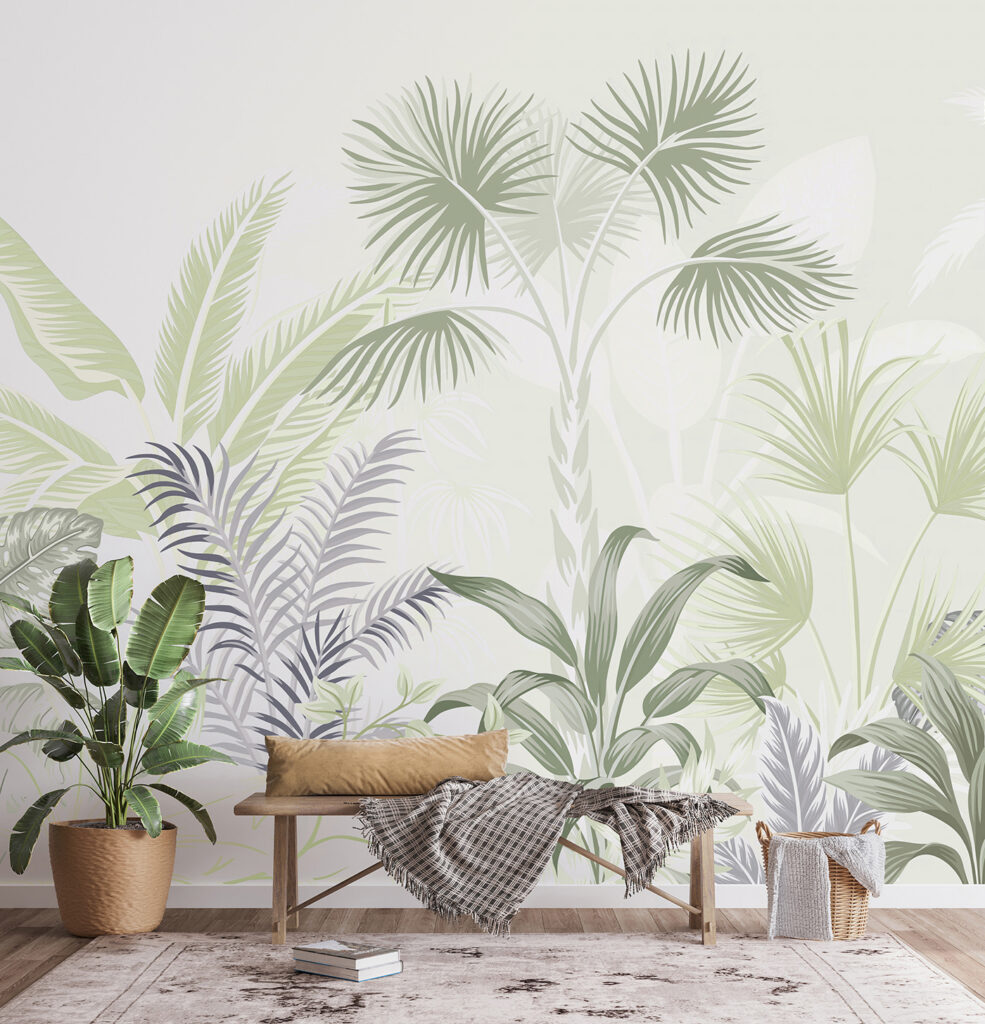 Hojas de palmera tropical — interior 1