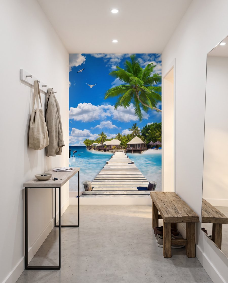 Muelle entre palmeras — interior 4