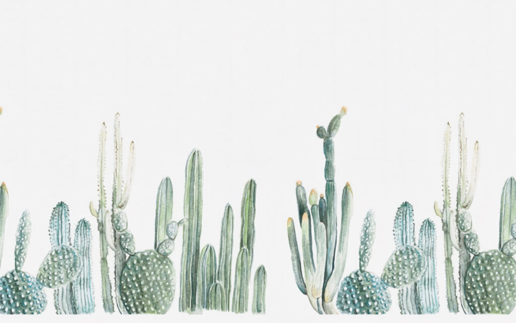 Cactus en acuarela — diseño completo