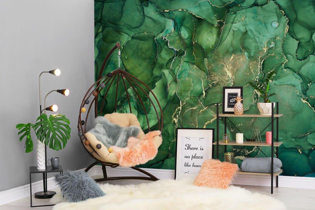 Nubes verdes y doradas — interior 1