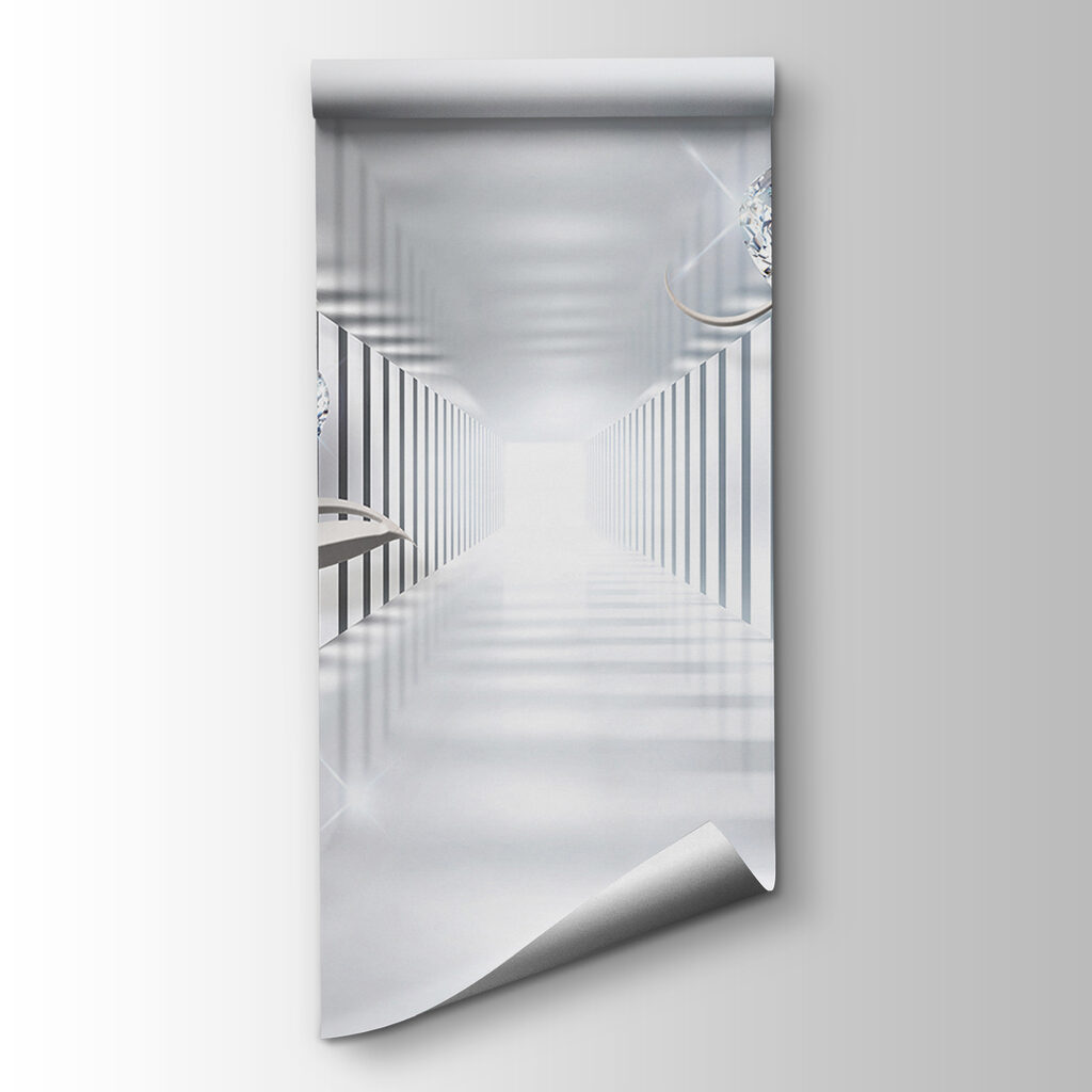 Pasillo de columnas brillantes — vista del producto