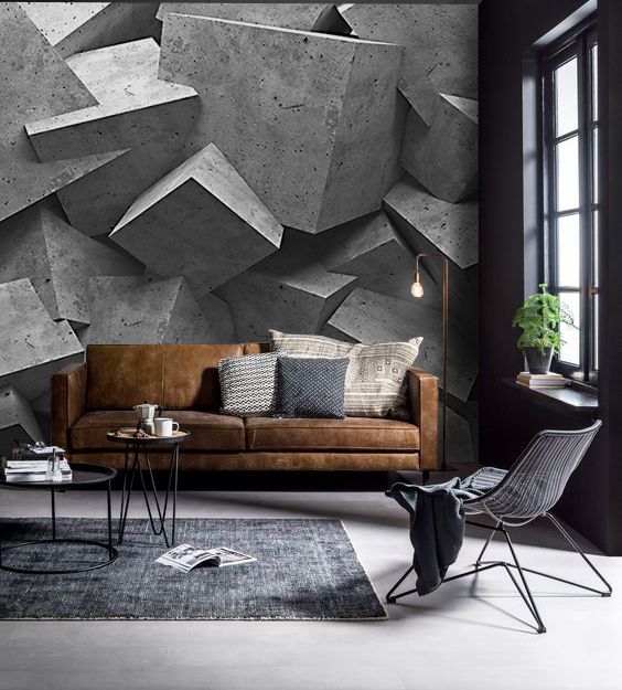 Bloques angulosos en gris — interior 1