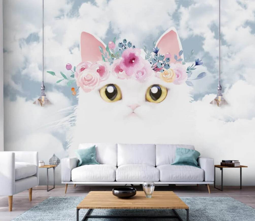 Gatito blanco entre nubes — interior 1
