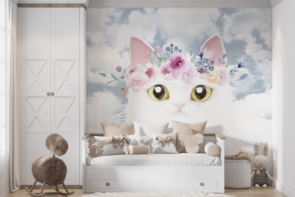 Gatito blanco entre nubes — interior 2