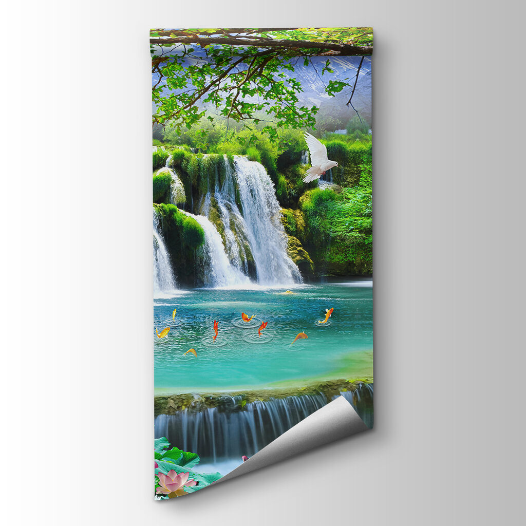 Cascadas entre árboles — vista del producto