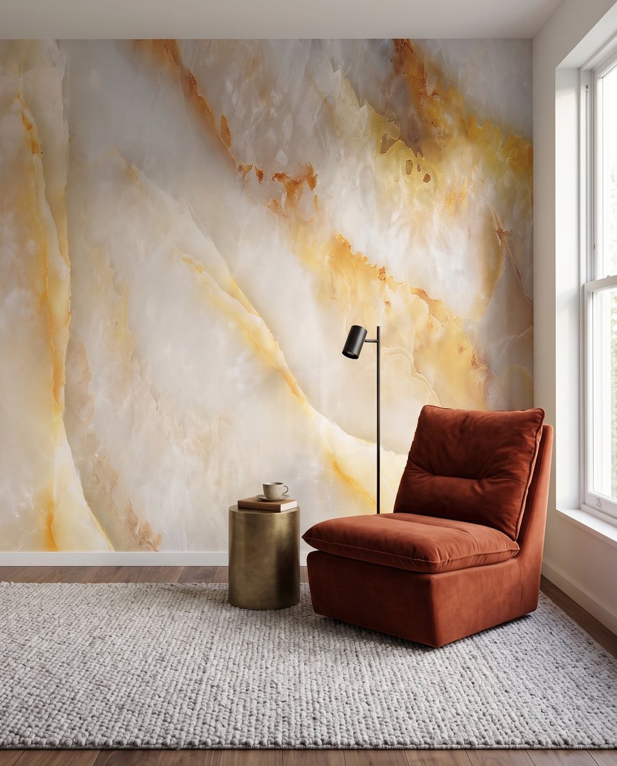 Vetas doradas en blanco — interior 3