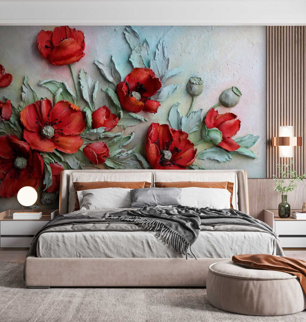 Amapolas rojas en pintura — interior 2