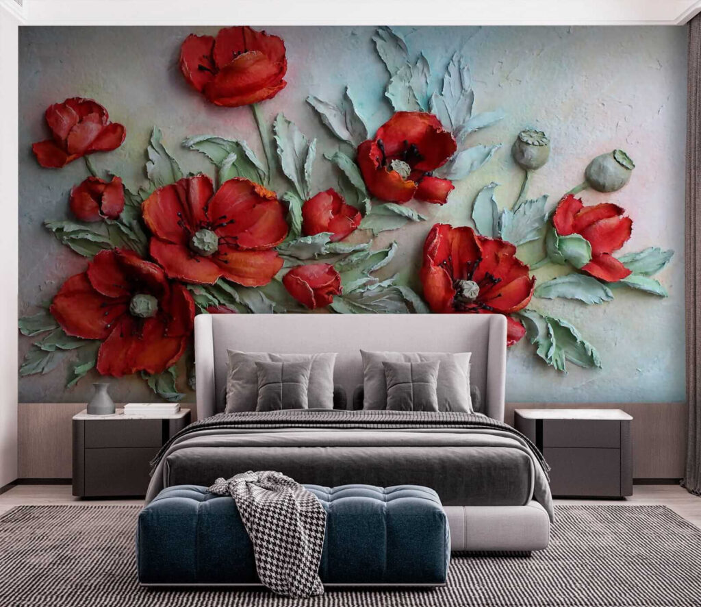 Amapolas rojas en pintura — interior 3