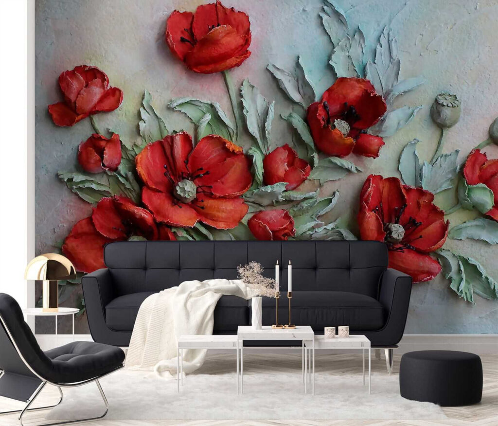 Amapolas rojas en pintura — interior 7