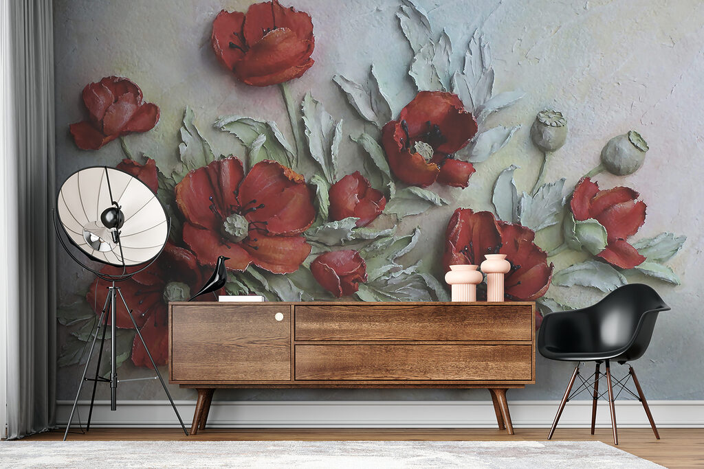 Amapolas rojas en pintura — interior 11