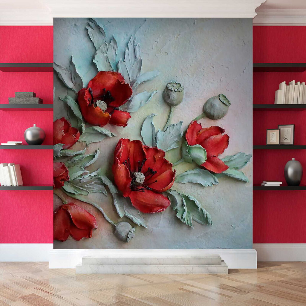 Amapolas rojas en pintura — interior 8