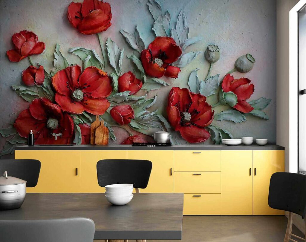 Amapolas rojas en pintura — interior 9