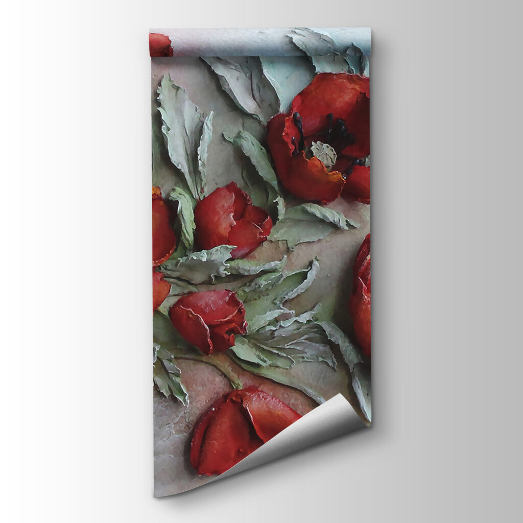 Amapolas rojas en pintura — vista del producto