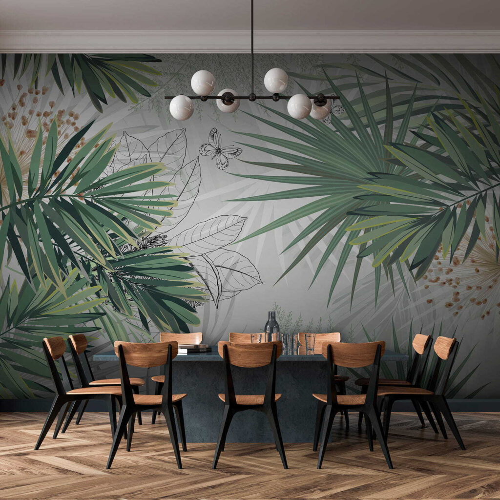 Palmas entre líneas claras — interior 8