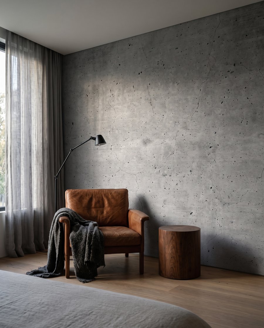 Gris con efecto hormigón en un interior
