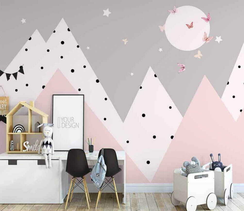 Montañas rosas con puntos — interior 1