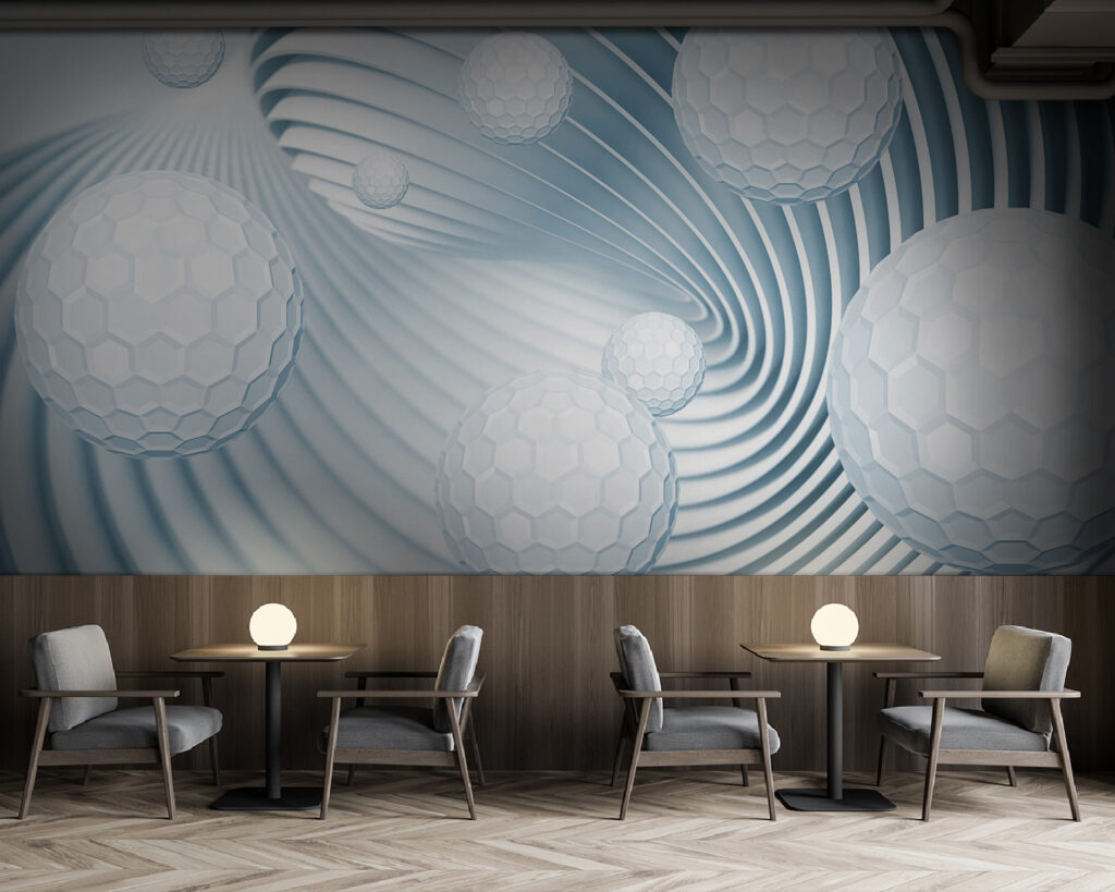 Esferas blancas en espiral — interior 2