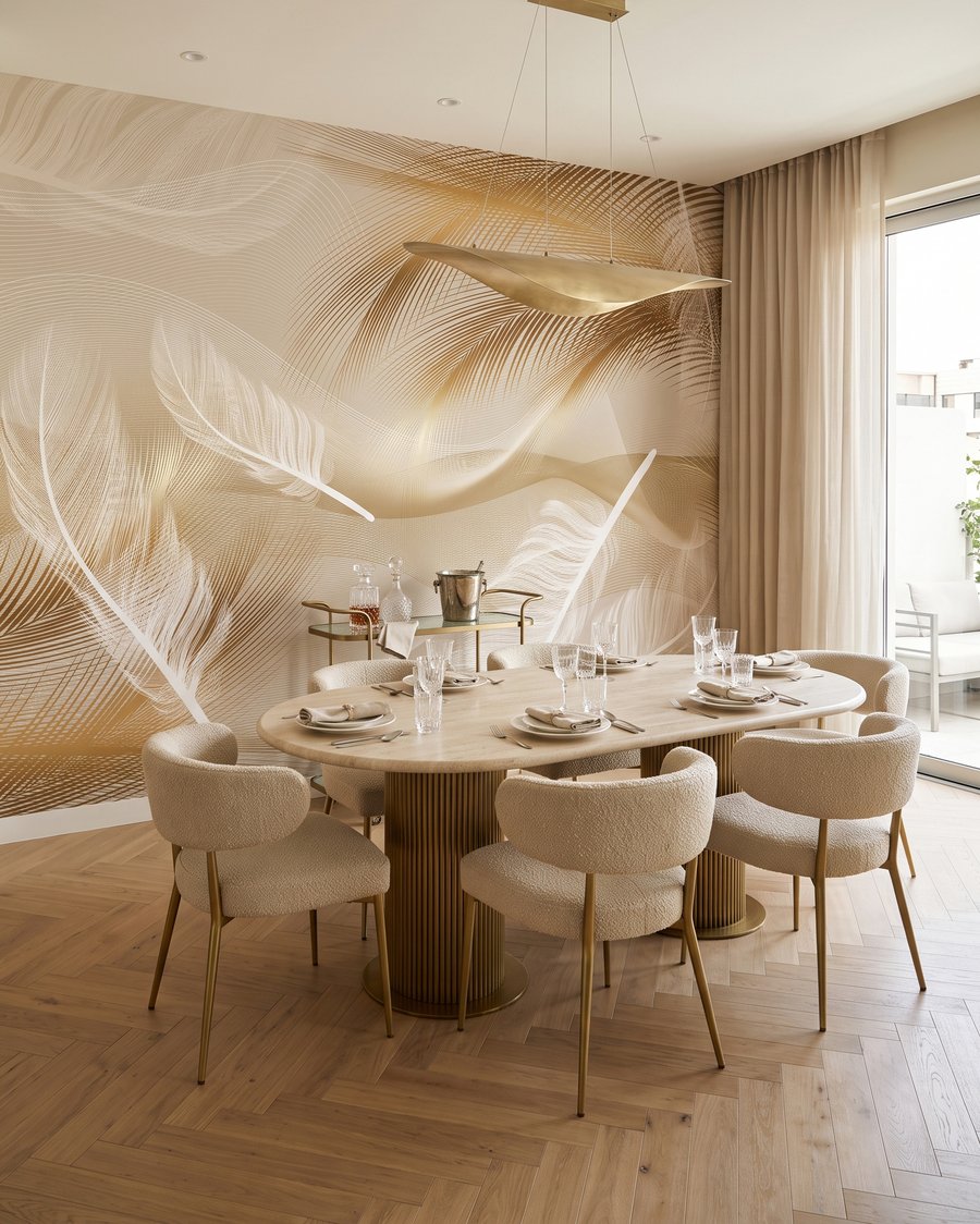 Plumas bajo luz cálida — interior 6