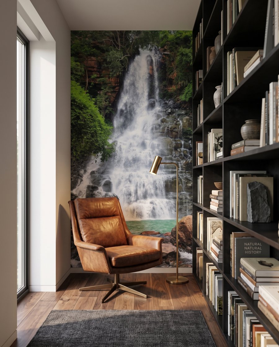 Cascada entre rocas oscuras — interior 5