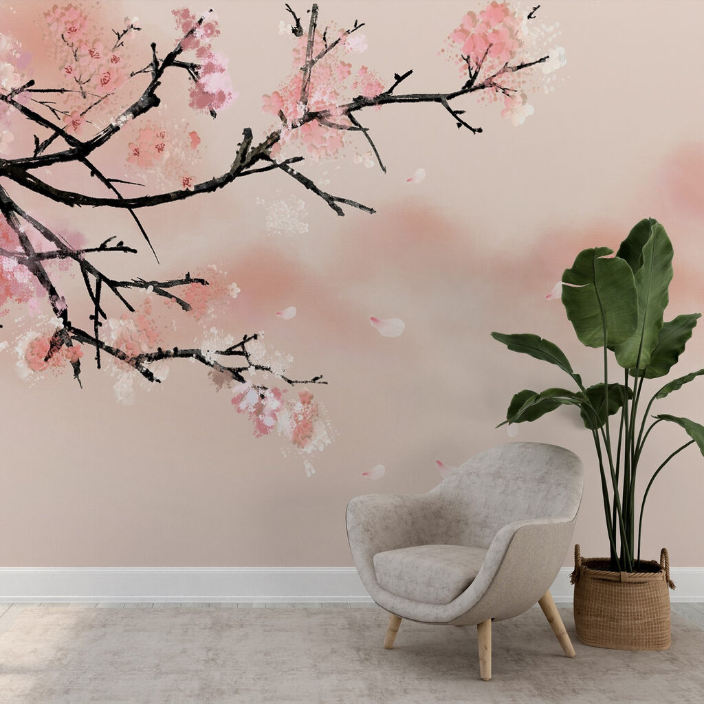 Ramas oscuras sobre rosa — interior 3