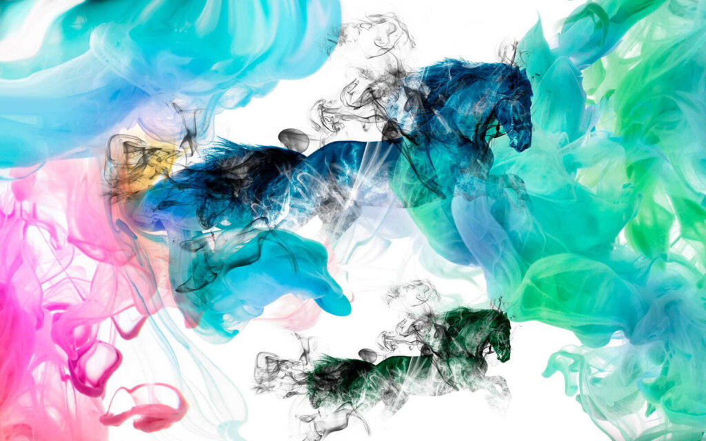 Caballos entre tintas — diseño completo