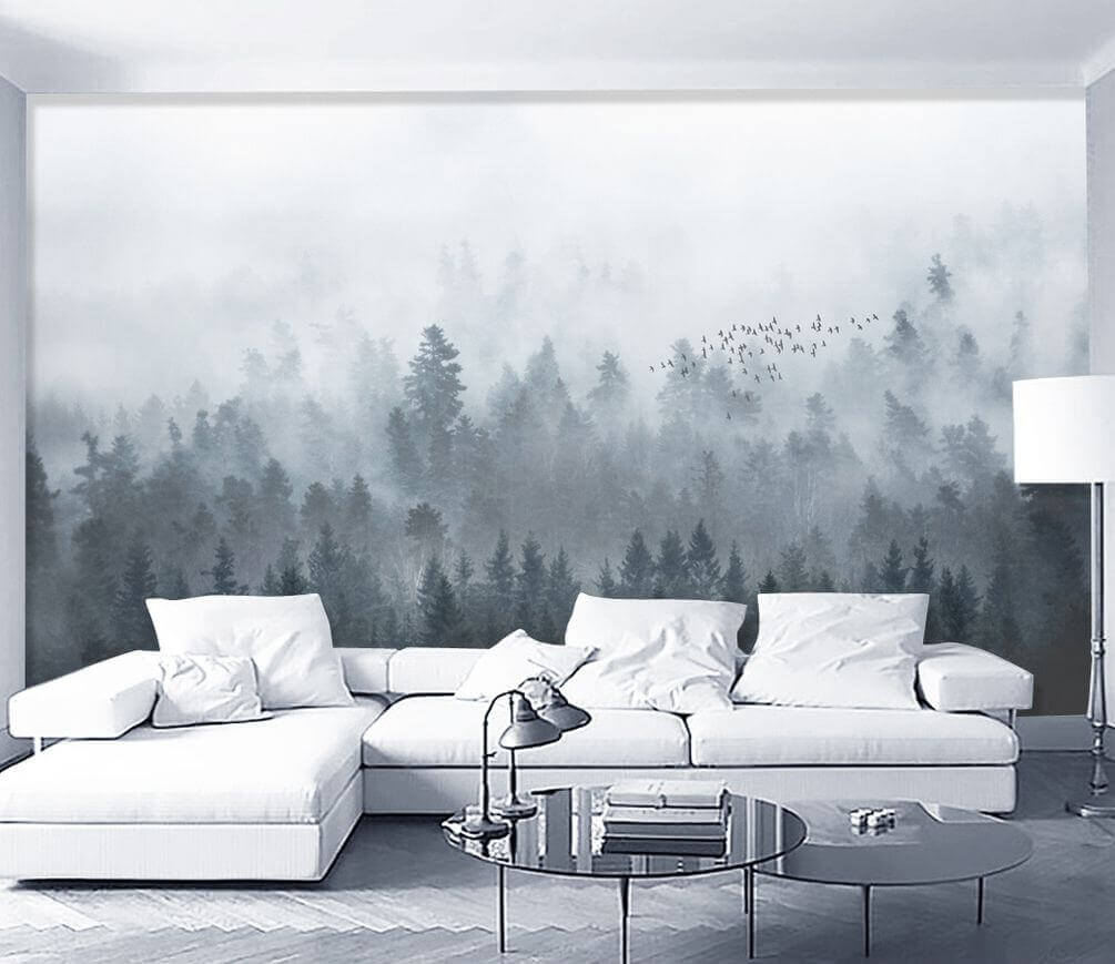 Bandada sobre el bosque — interior 1