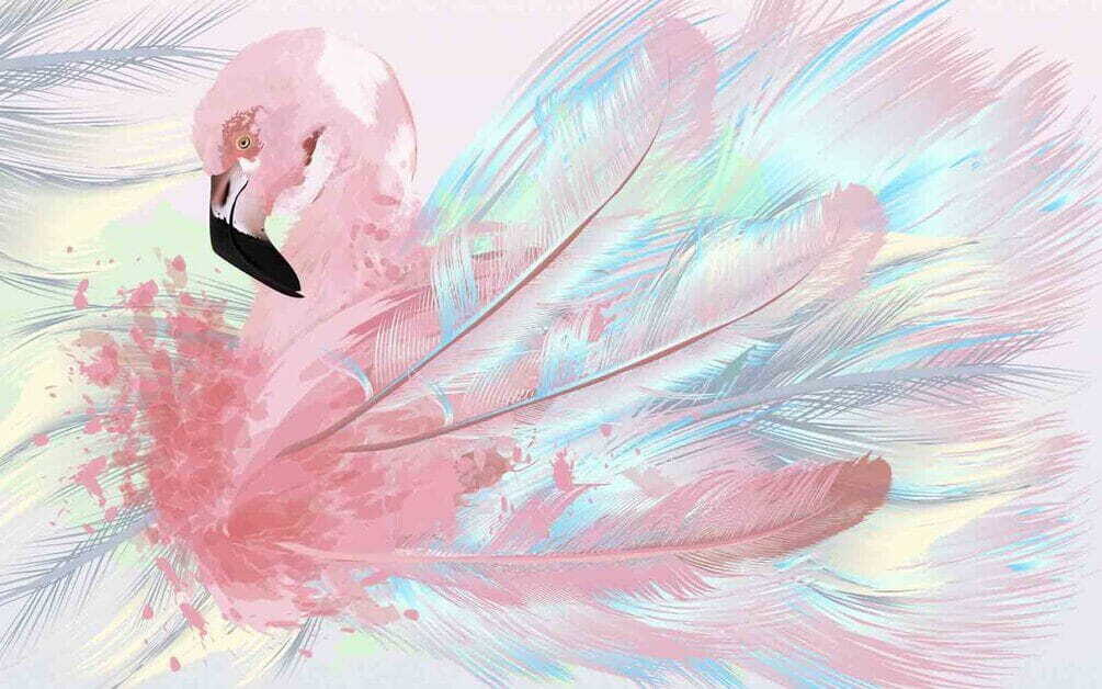 Flamenco en trazos pastel — diseño completo
