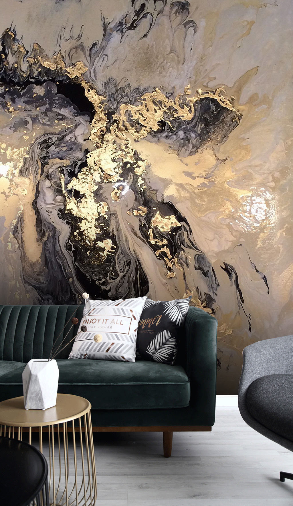 Pintura negra y dorada — interior 1