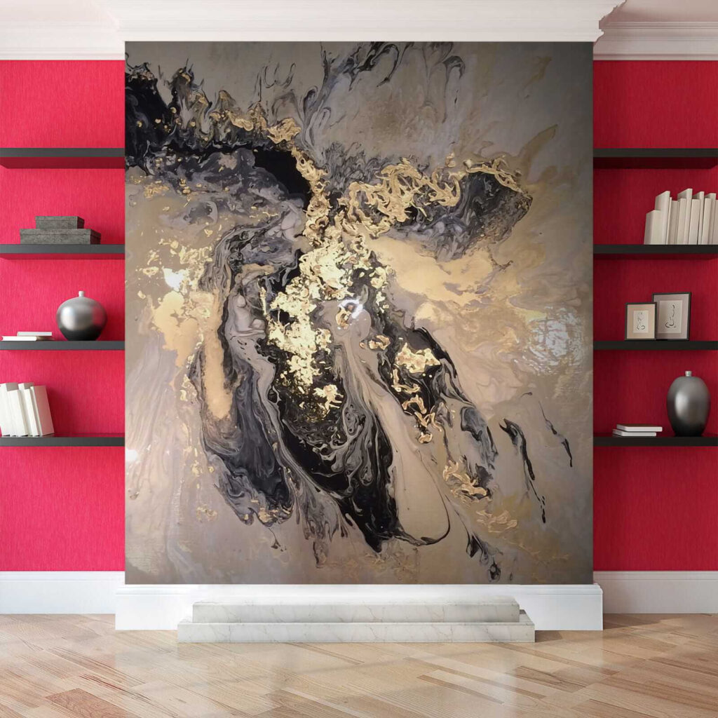 Pintura negra y dorada — interior 6