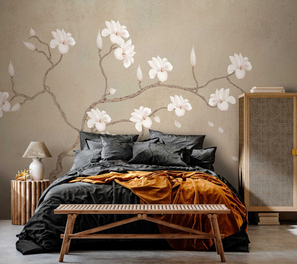Rama curva sobre beige — interior 2