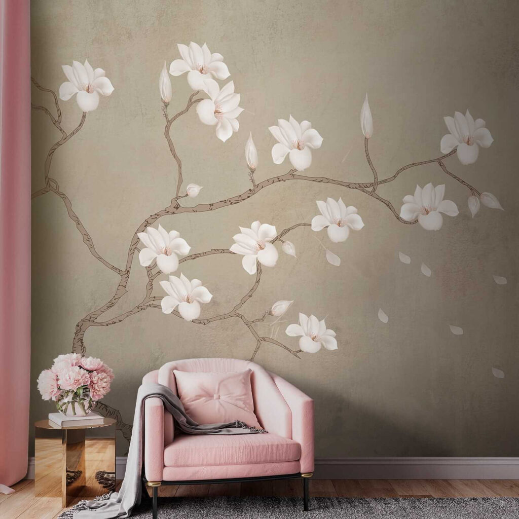 Rama curva sobre beige — interior 5