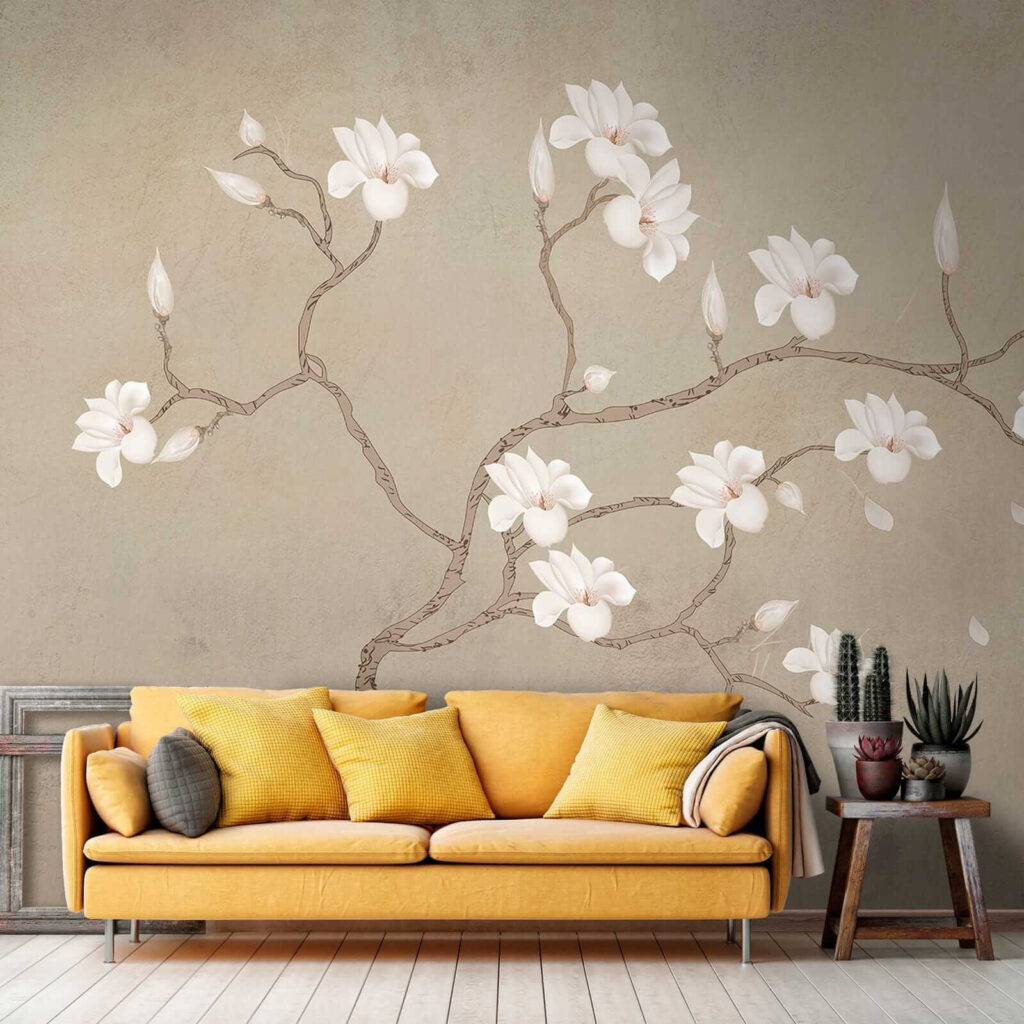 Rama curva sobre beige — interior 6