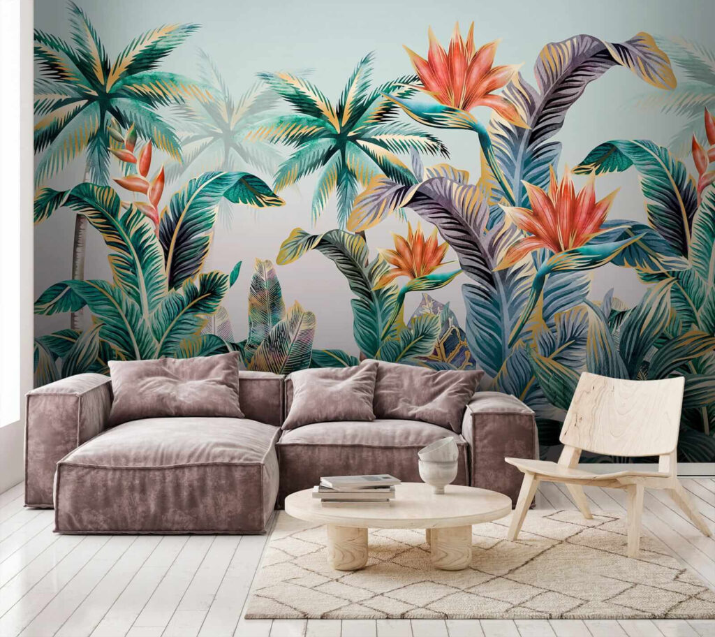 Hojas tropicales y flores — interior 4