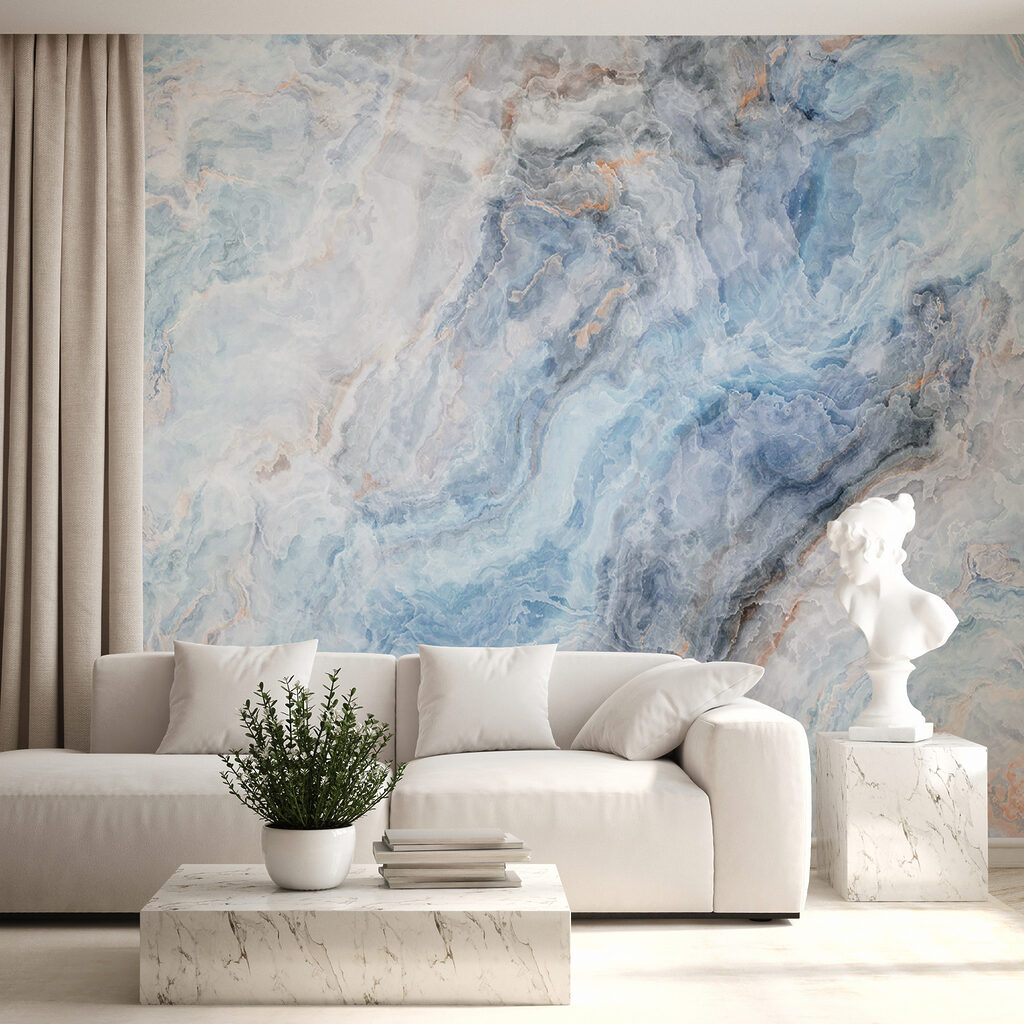 Vetas azules sobre blanco — interior 4
