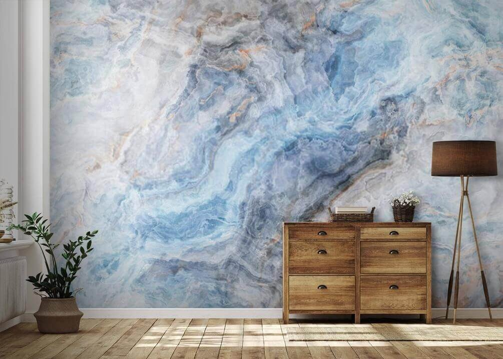 Vetas azules sobre blanco — interior 2