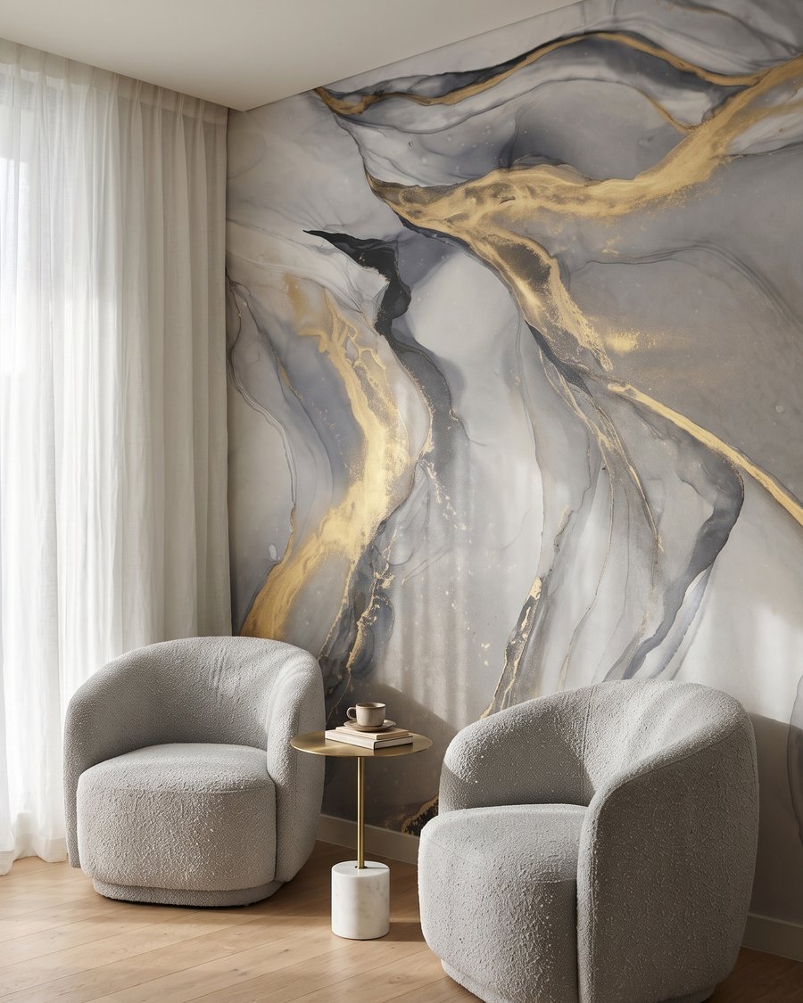 Vetas doradas fluidas — interior 3