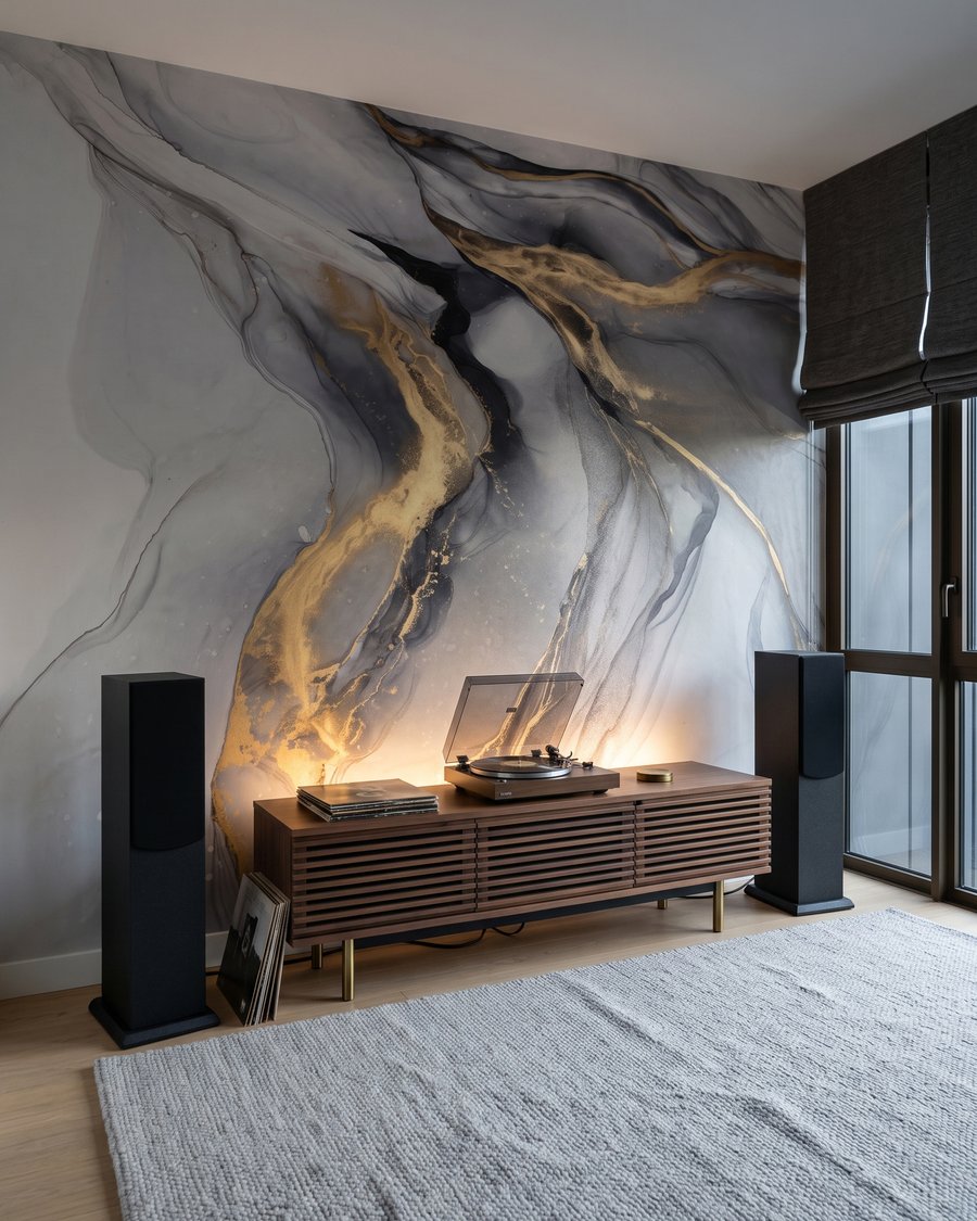 Vetas doradas fluidas — interior 1