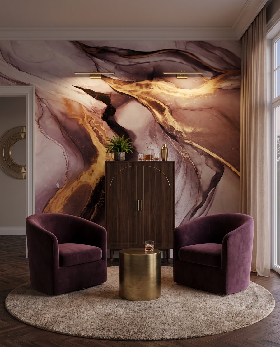 Vetas doradas fluidas — interior 1