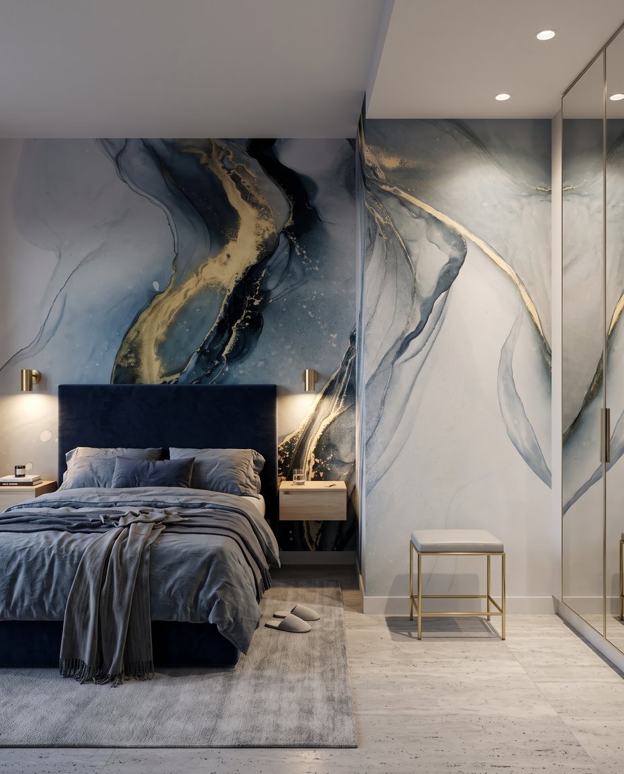 Vetas doradas fluidas — interior 1