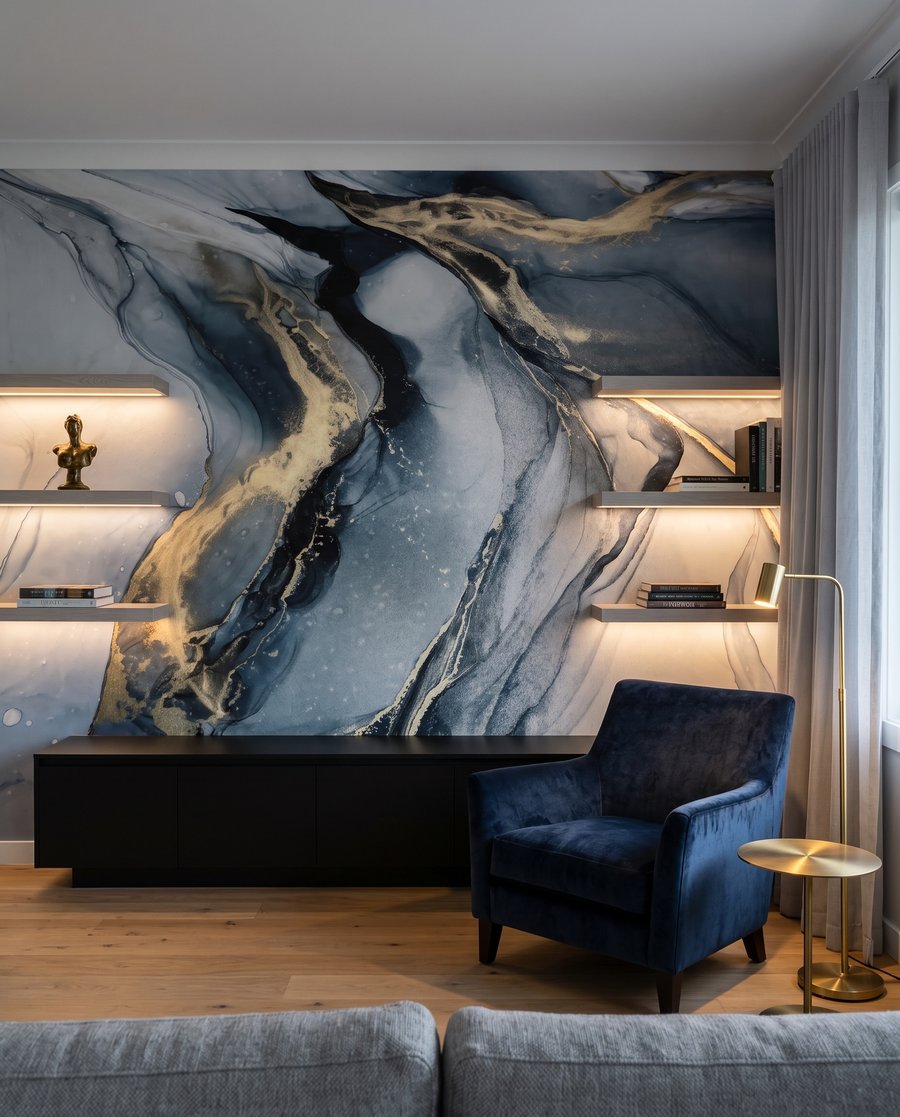 Vetas doradas fluidas — interior 2