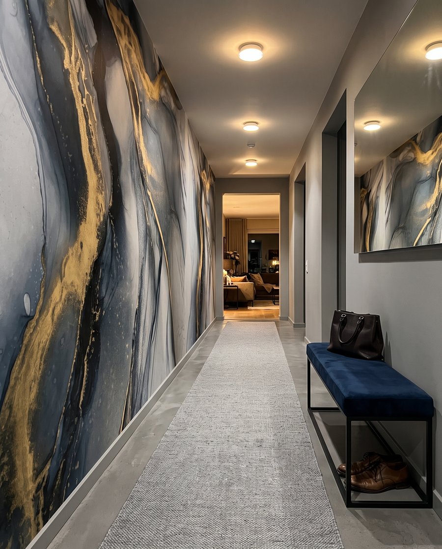 Vetas doradas fluidas — interior 3