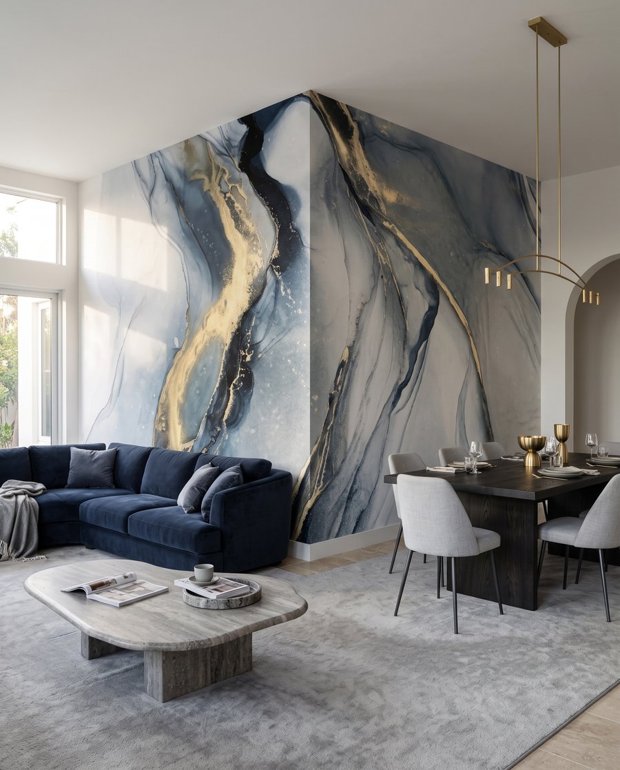 Vetas doradas fluidas — interior 4