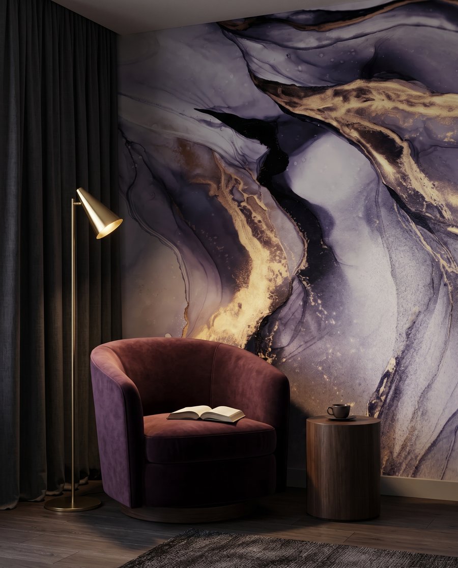 Vetas doradas fluidas — interior 3