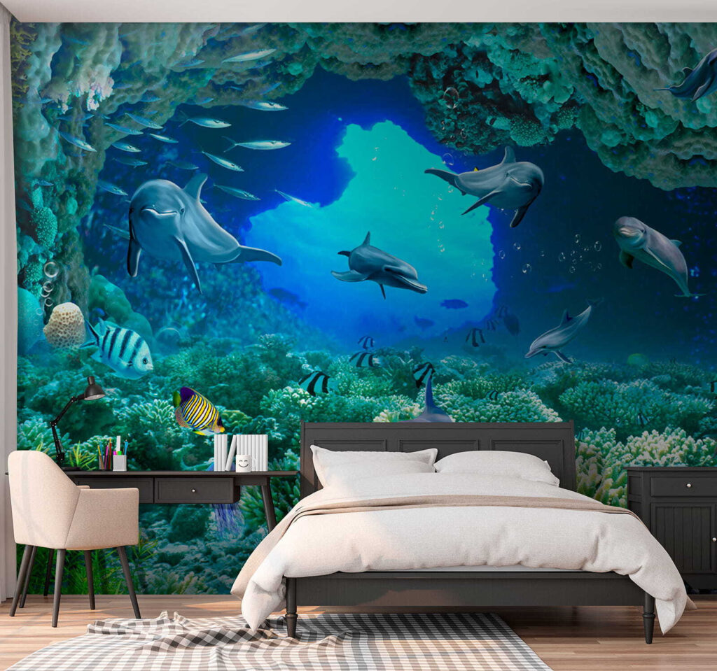 Delfines bajo el coral — interior 2