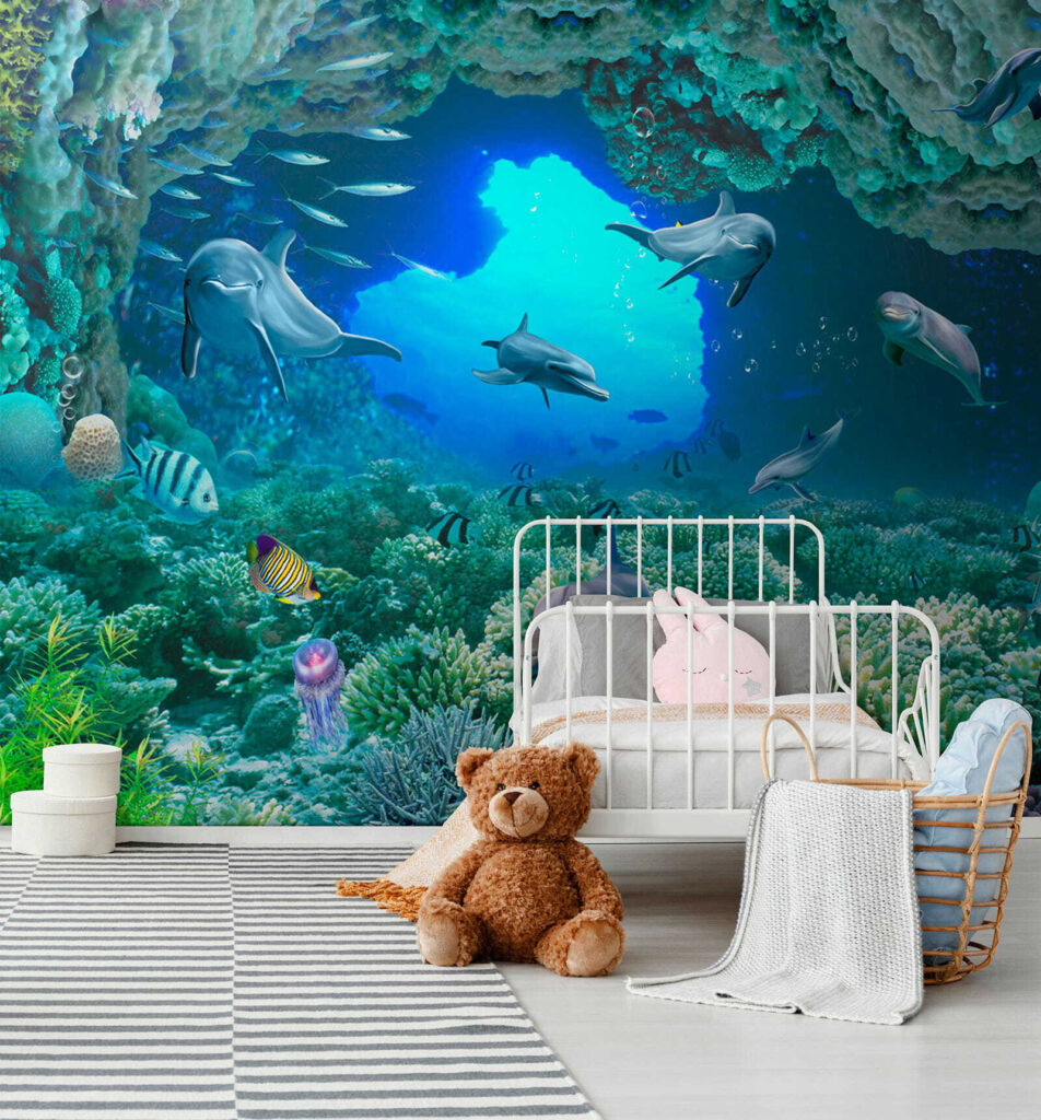 Delfines bajo el coral — interior 3