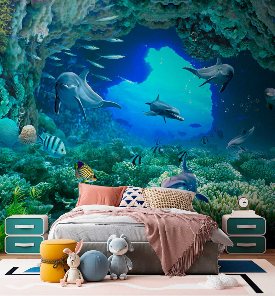Delfines bajo el coral — interior 5