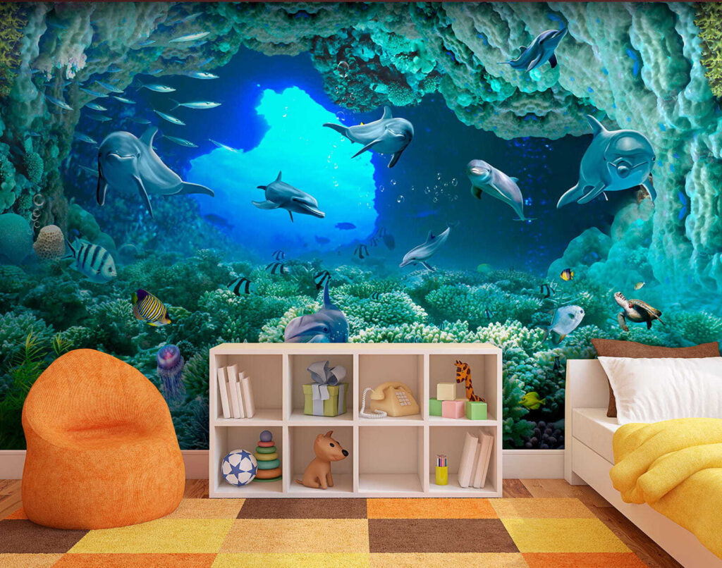 Delfines bajo el coral — interior 6