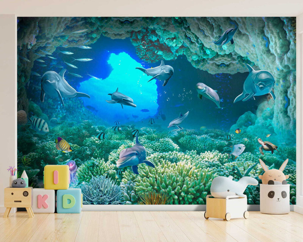 Delfines bajo el coral — interior 7