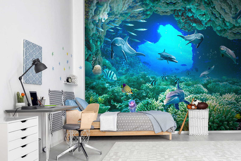 Delfines bajo el coral — interior 12
