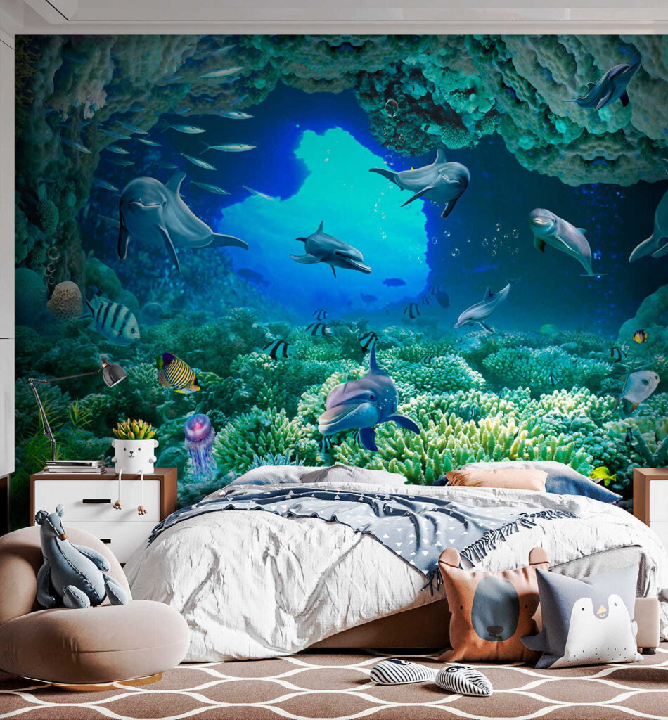 Delfines bajo el coral — interior 9